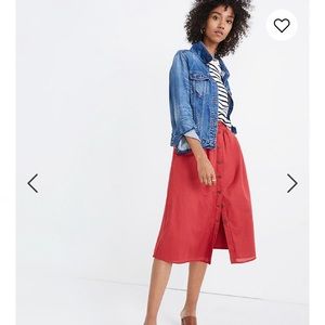 Madewell button front palisade skirt sz 0